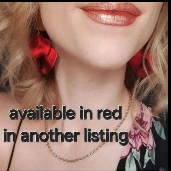 NEW Zara PINK ROSE PETAL EARRINGS - Picture 10 of 12